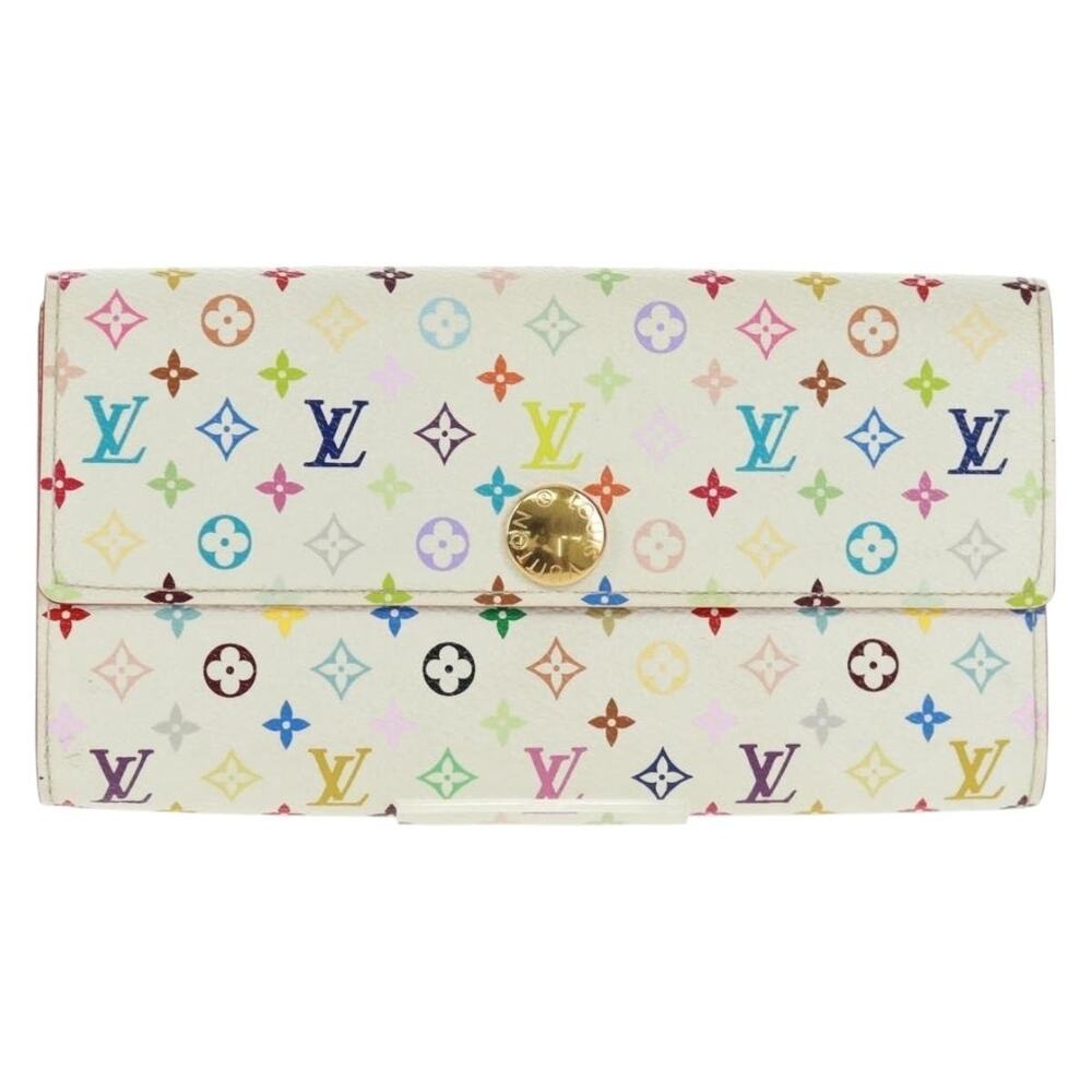Louis Vuitton Monogram Multicolor Portefeuille Sarah Wallet White